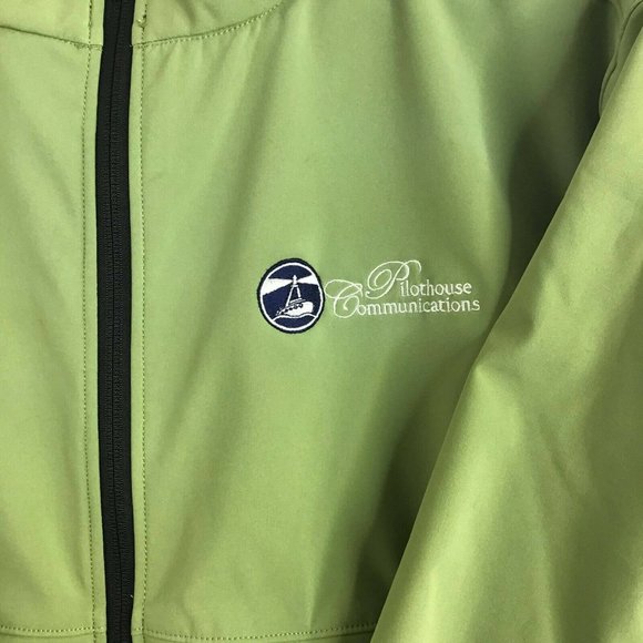 Clique Men's Olive Yacht Logo Zipped Pockets Full Zip Bomber Jacket Size L - Picture 4 of 10